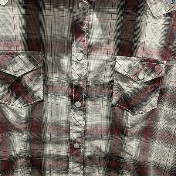 VTG Panhandle Shirt Women's Large‎ Plaid Button-Up Shirt with Floral Embroidery - Picture 6 of 10